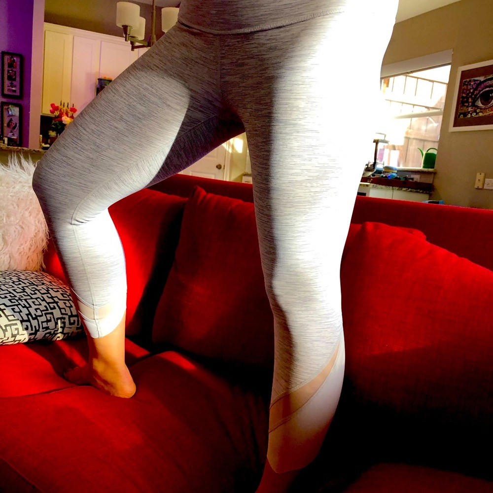Lululemon leggings crop high waist Grey/white